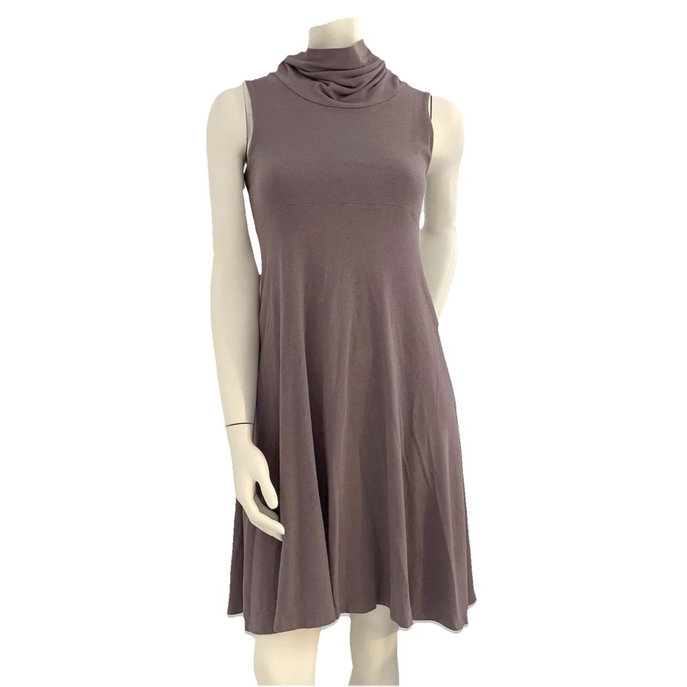 FIG Cowl Neck A‎ Line Dress Mauve Pink Minimalist Athleisure Midi Womens Size M